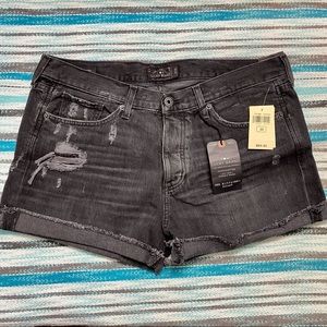 NWT Lucky Brand Black Distressed Denim Boyfriend Shorts
